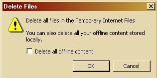 Internet Explorer 6 Confirm Deletion Image